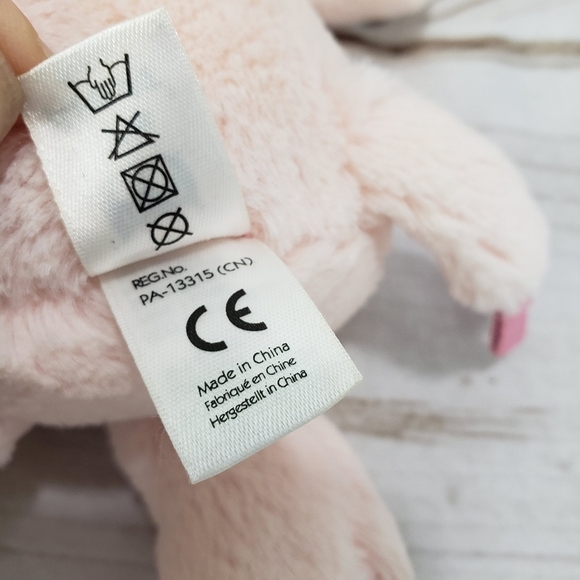 Jellycat Pink Elephant Rattle Plush Toy Heart Love You Feet Little 9 Inch - Picture 7 of 10